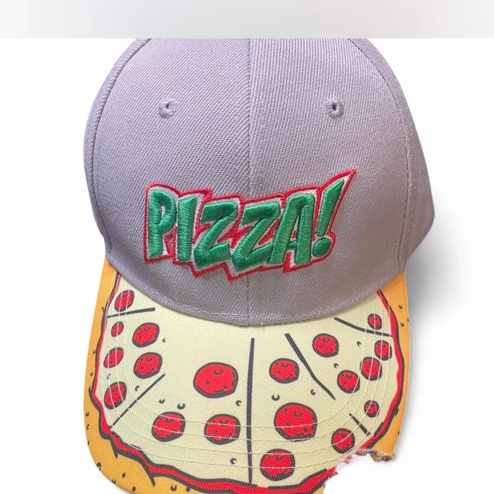 Bioworld Gray and Yellow TMNT Ninja Turtles Pizza Hat - Picture 5 of 5